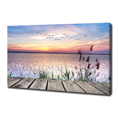 Cuadro canvas moderno de gran formato horizontal Lago Oeste