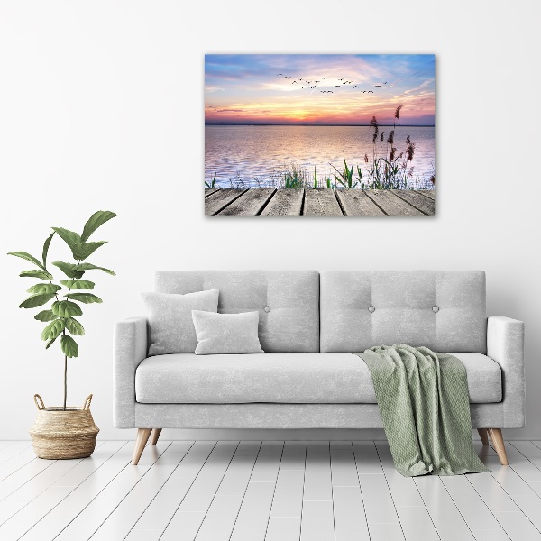 Cuadro canvas moderno de gran formato horizontal Lago Oeste