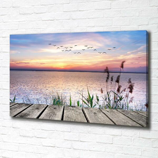 Cuadro canvas moderno de gran formato horizontal Lago Oeste