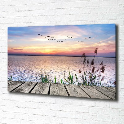Cuadro canvas moderno de gran formato horizontal Lago Oeste