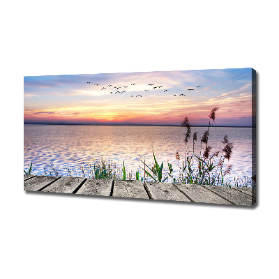 Cuadro canvas moderno de gran formato horizontal Lago Oeste