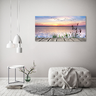 Cuadro canvas moderno de gran formato horizontal Lago Oeste