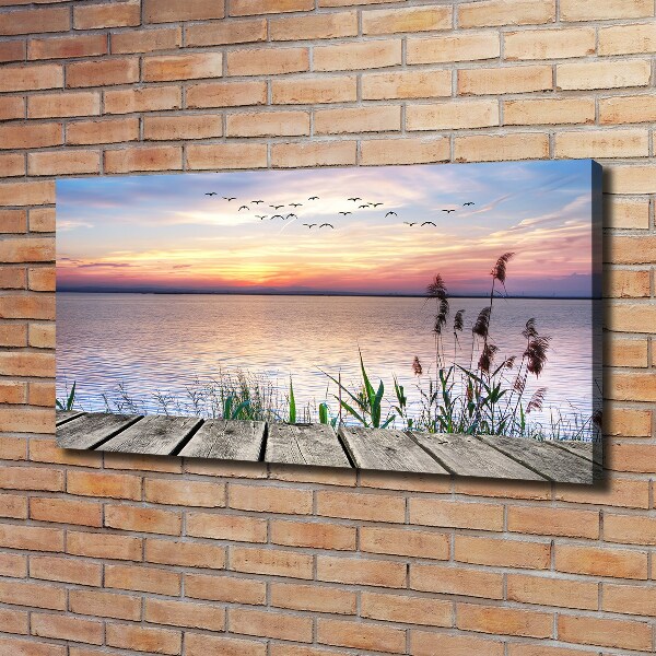 Cuadro canvas moderno de gran formato horizontal Lago Oeste