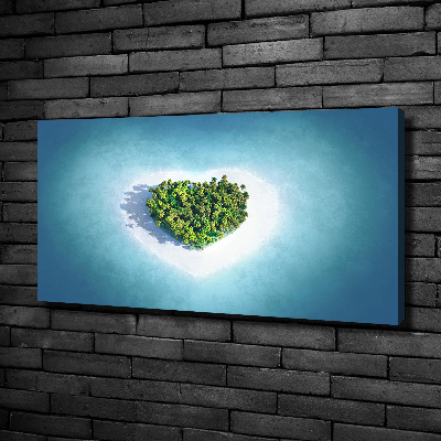 Foto en lienzo con acabado profesional horizontal Isla en forma de corazón