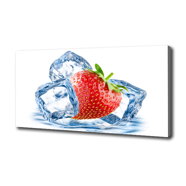 Cuadro canvas con impresión uv duradera horizontal Fresa con hielo