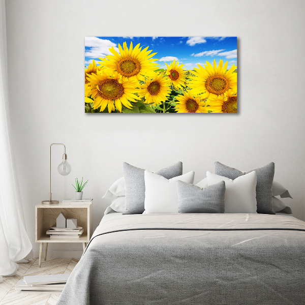 Fotocuadro en lienzo de alta calidad horizontal Girasoles