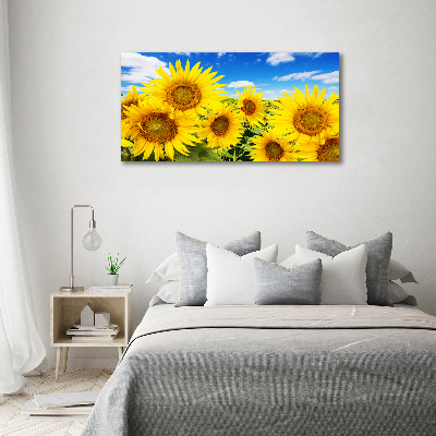 Fotocuadro en lienzo de alta calidad horizontal Girasoles