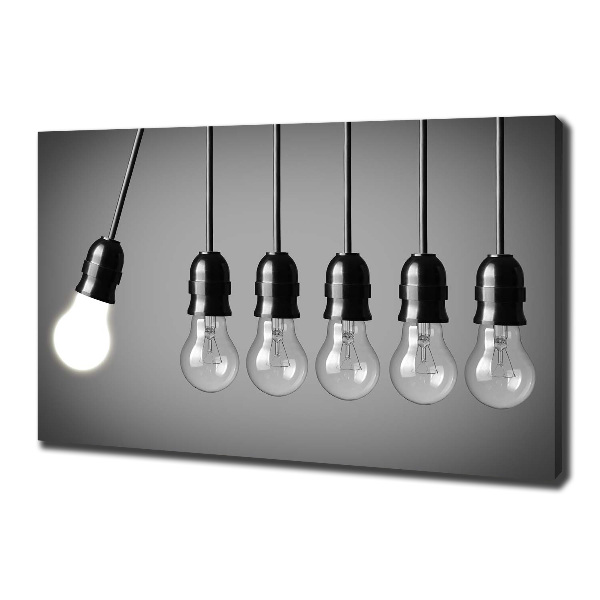 Cuadro canvas con impresión uv duradera horizontal Seis bombillas
