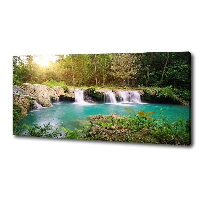 Cuadro canvas con impresión uv duradera horizontal Cascada en el bosque