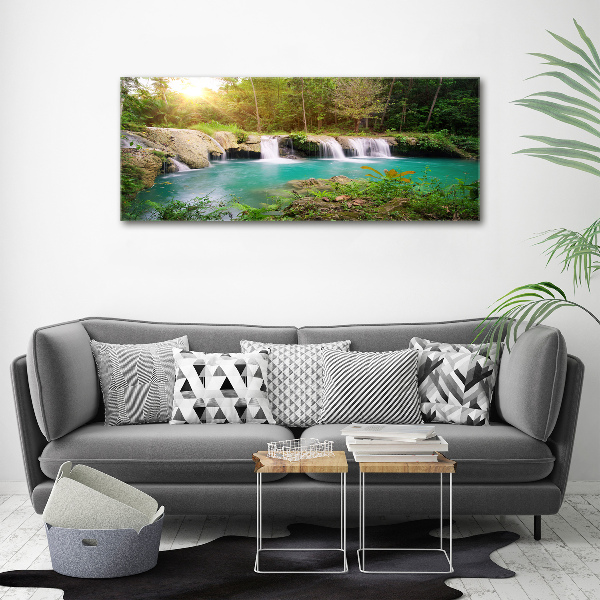 Cuadro canvas con impresión uv duradera horizontal Cascada en el bosque