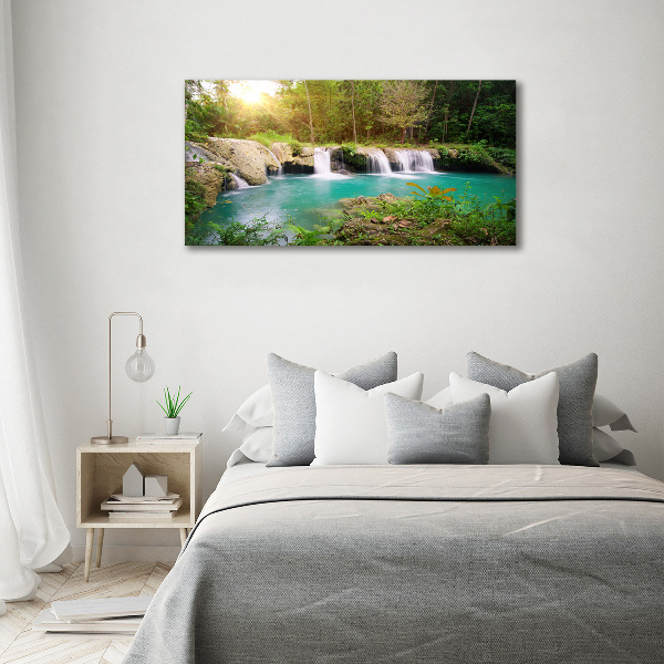 Cuadro canvas con impresión uv duradera horizontal Cascada en el bosque