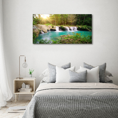 Cuadro canvas con impresión uv duradera horizontal Cascada en el bosque