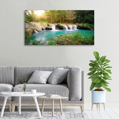 Cuadro canvas con impresión uv duradera horizontal Cascada en el bosque