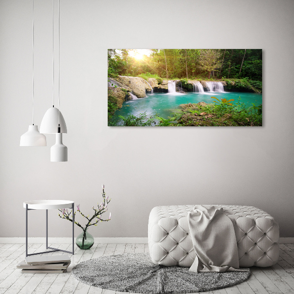 Cuadro canvas con impresión uv duradera horizontal Cascada en el bosque