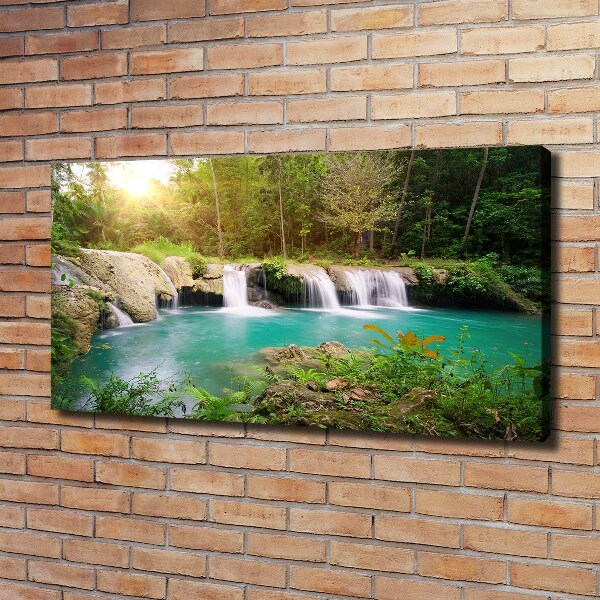 Cuadro canvas con impresión uv duradera horizontal Cascada en el bosque
