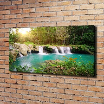 Cuadro canvas con impresión uv duradera horizontal Cascada en el bosque