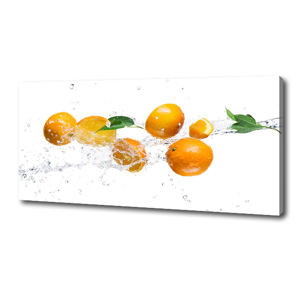 Cuadro canvas moderno de gran formato horizontal Naranjas y agua