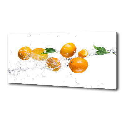 Cuadro canvas moderno de gran formato horizontal Naranjas y agua
