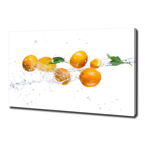 Cuadro canvas moderno de gran formato horizontal Naranjas y agua