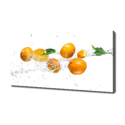 Cuadro canvas moderno de gran formato horizontal Naranjas y agua