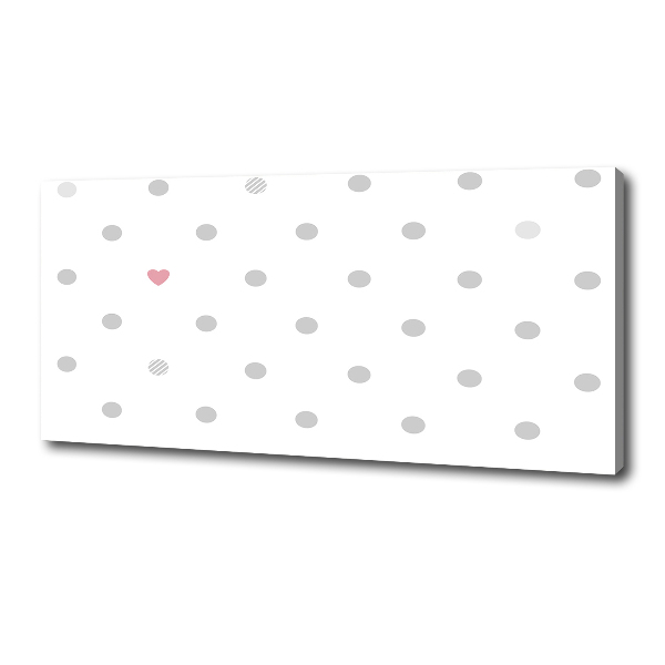 Cuadro canvas moderno de gran formato horizontal Puntos y corazones