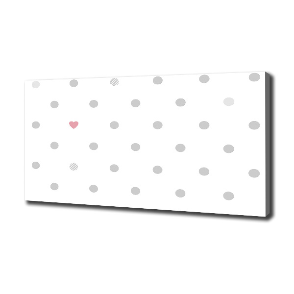 Cuadro canvas moderno de gran formato horizontal Puntos y corazones
