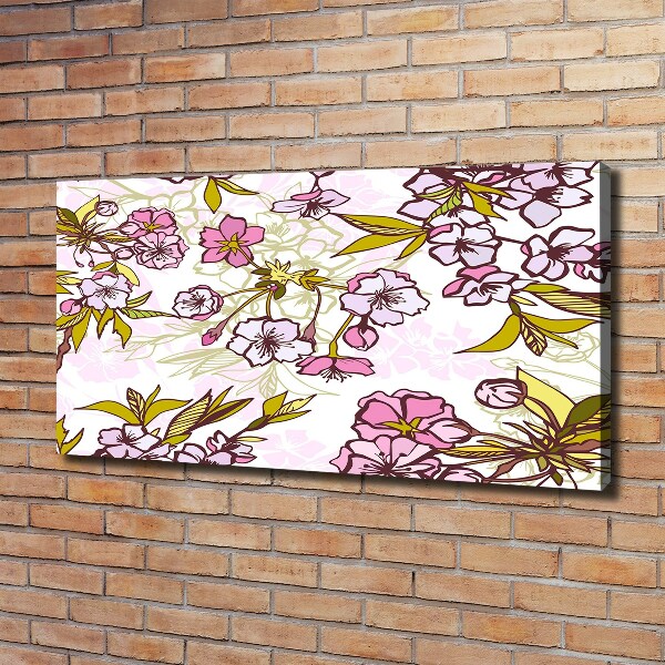 Cuadro canvas con impresión uv duradera horizontal flores de cerezo