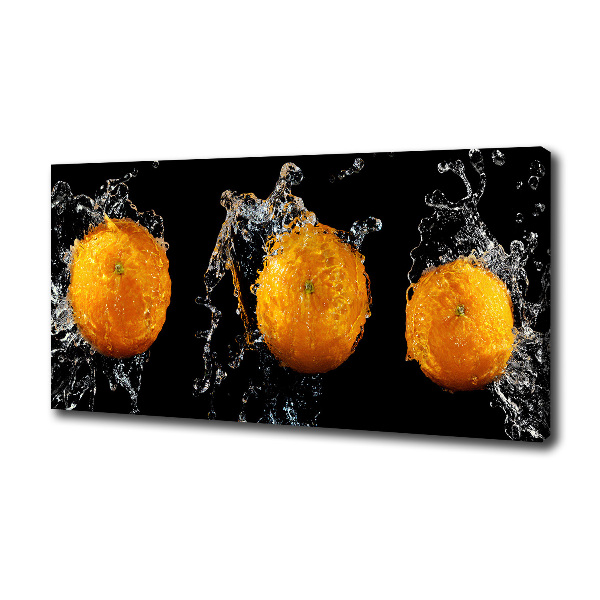Cuadro canvas con impresión uv duradera horizontal Naranjas y agua