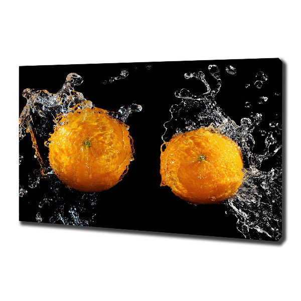 Cuadro canvas con impresión uv duradera horizontal Naranjas y agua