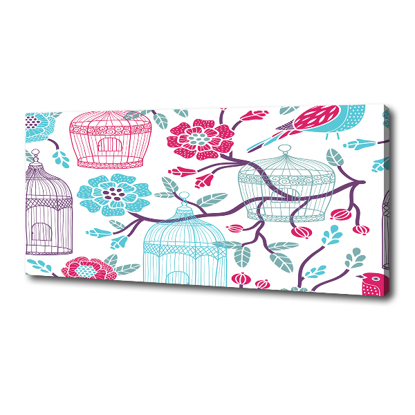 Cuadro canvas con impresión uv duradera horizontal Jaulas para pájaros