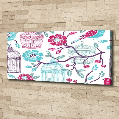 Cuadro canvas con impresión uv duradera horizontal Jaulas para pájaros