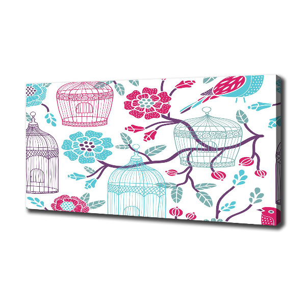 Cuadro canvas con impresión uv duradera horizontal Jaulas para pájaros