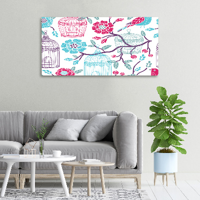 Cuadro canvas con impresión uv duradera horizontal Jaulas para pájaros