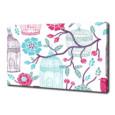 Cuadro canvas con impresión uv duradera horizontal Jaulas para pájaros