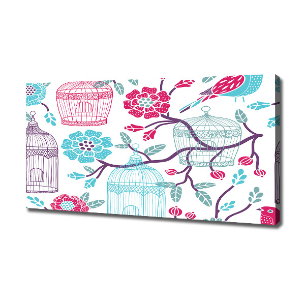 Cuadro canvas con impresión uv duradera horizontal Jaulas para pájaros