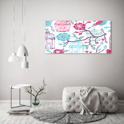 Cuadro canvas con impresión uv duradera horizontal Jaulas para pájaros