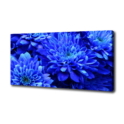 Cuadro canvas moderno de gran formato horizontal Aster azul