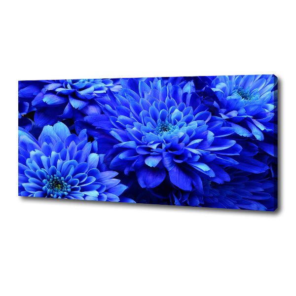 Cuadro canvas moderno de gran formato horizontal Aster azul