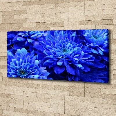 Cuadro canvas moderno de gran formato horizontal Aster azul