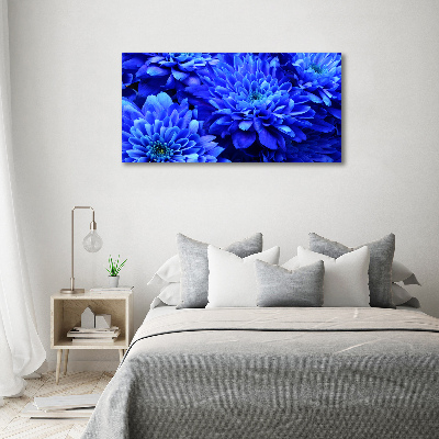 Cuadro canvas moderno de gran formato horizontal Aster azul