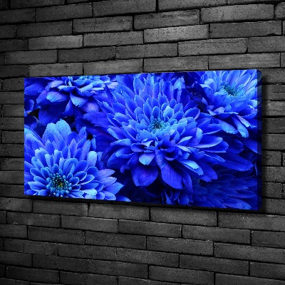 Cuadro canvas moderno de gran formato horizontal Aster azul