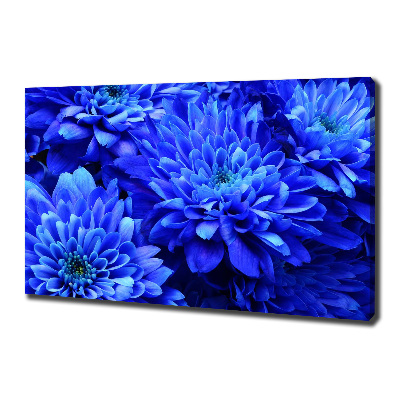 Cuadro canvas moderno de gran formato horizontal Aster azul