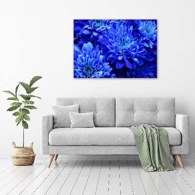 Cuadro canvas moderno de gran formato horizontal Aster azul