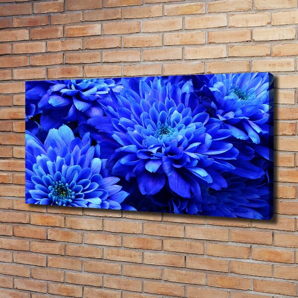 Cuadro canvas moderno de gran formato horizontal Aster azul