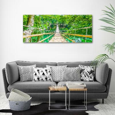 Cuadro canvas con impresión uv duradera horizontal Puente del bosque de bambú