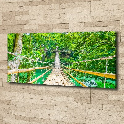 Cuadro canvas con impresión uv duradera horizontal Puente del bosque de bambú