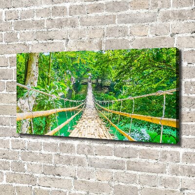 Cuadro canvas con impresión uv duradera horizontal Puente del bosque de bambú