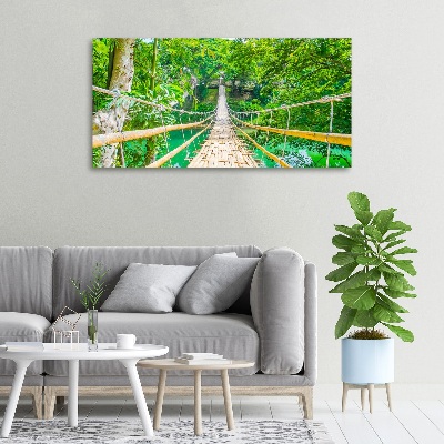 Cuadro canvas con impresión uv duradera horizontal Puente del bosque de bambú
