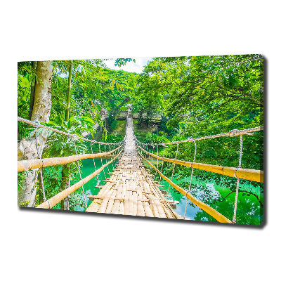 Cuadro canvas con impresión uv duradera horizontal Puente del bosque de bambú