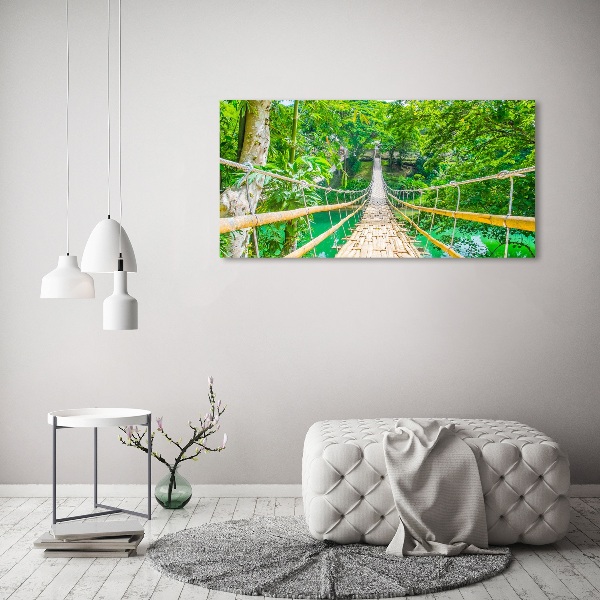 Cuadro canvas con impresión uv duradera horizontal Puente del bosque de bambú